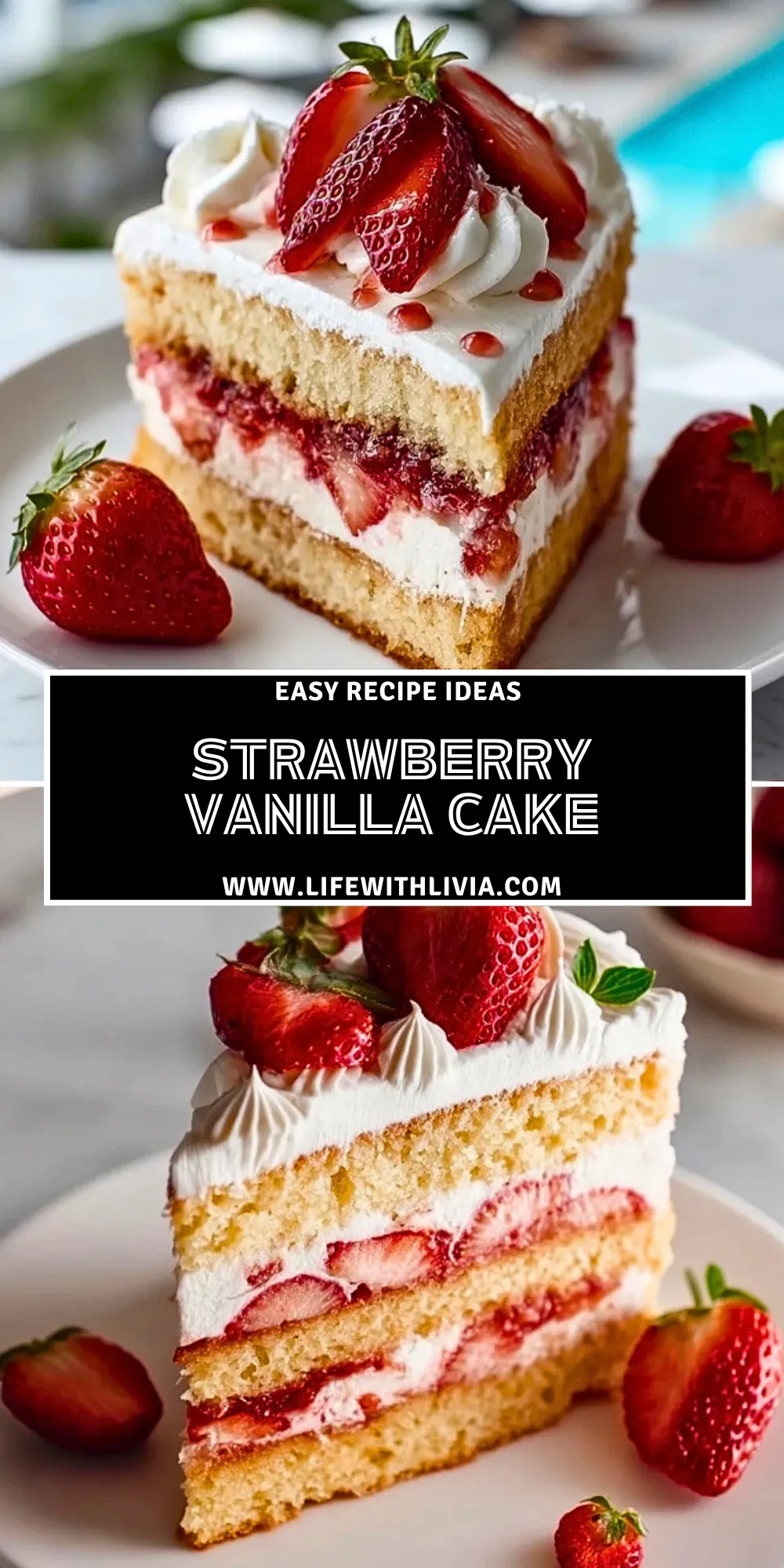 Strawberry Vanilla Cake- Pin 1