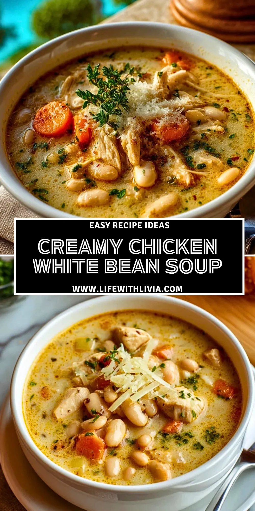 Creamy Chicken White Bean Soup - Pin 1