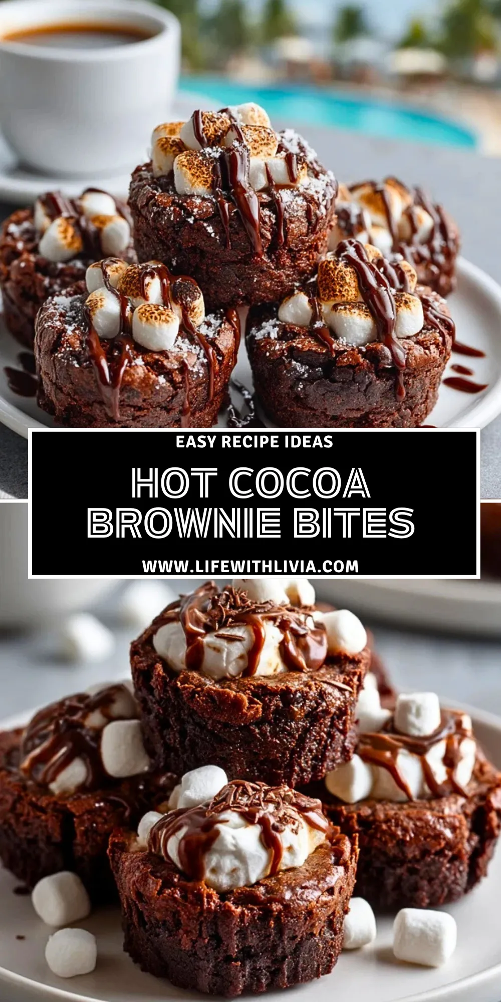 Hot Cocoa Brownie Bites - Pin 1
