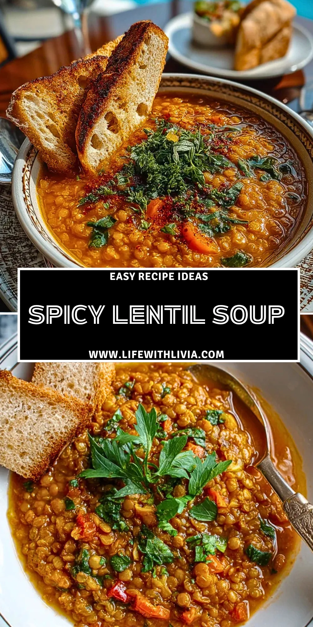 Spicy Lentil Soup - Pin 1