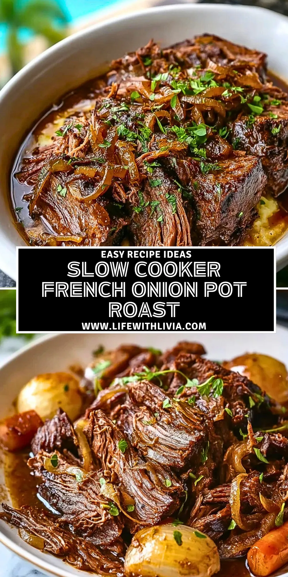 Slow Cooker French Onion Pot Roast - Pin 1