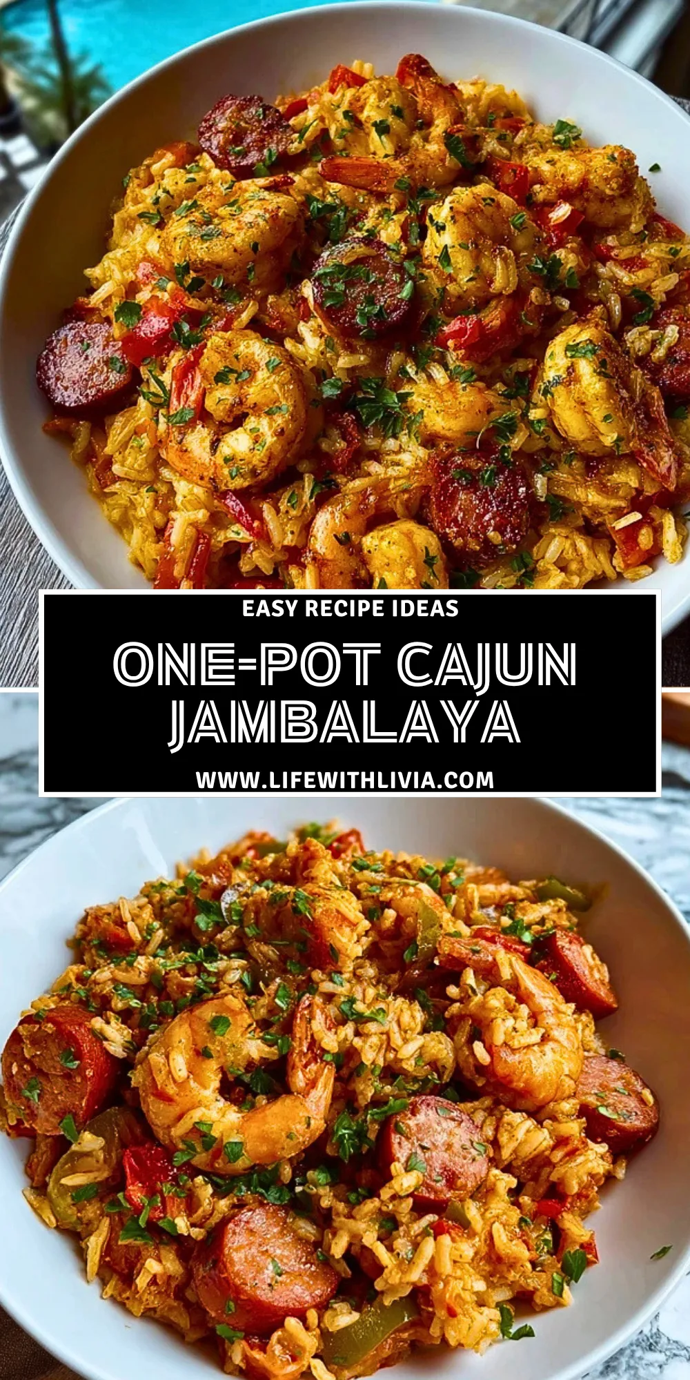 One-Pot Cajun Jambalaya - Pin 1