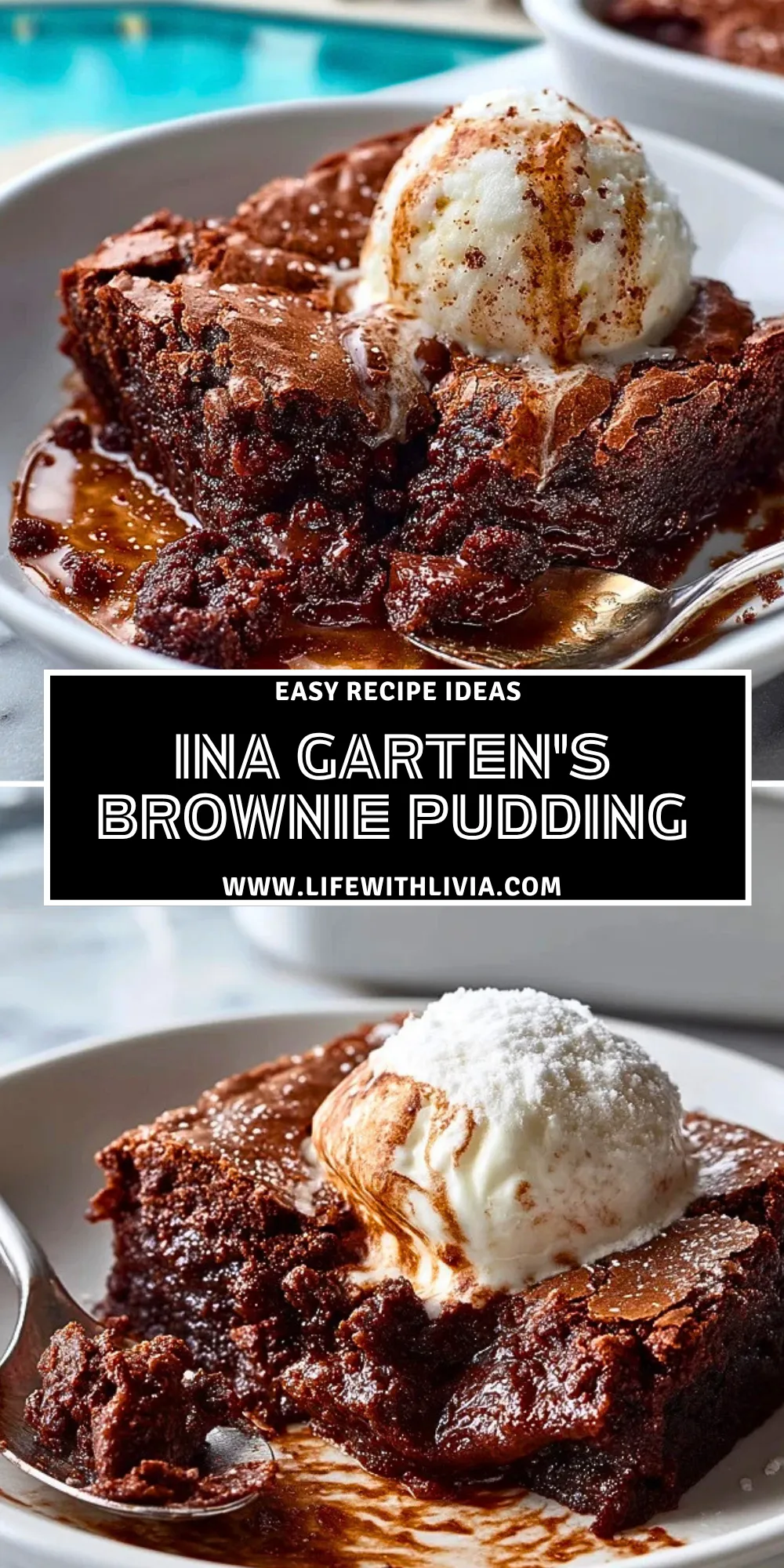 Ina Garten's Brownie Pudding - Pin 1