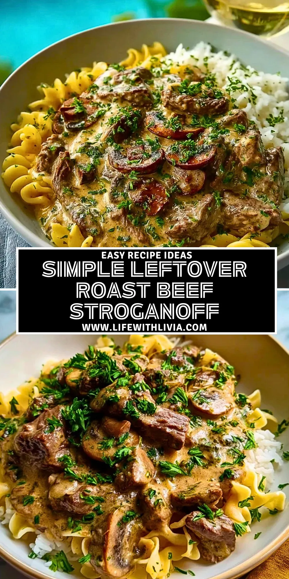 Simple Leftover Roast Beef Stroganoff - Pin 1 (1)