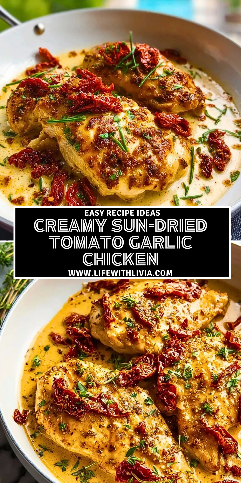 Creamy Sun-Dried Tomato Garlic Chicken - Pin 1