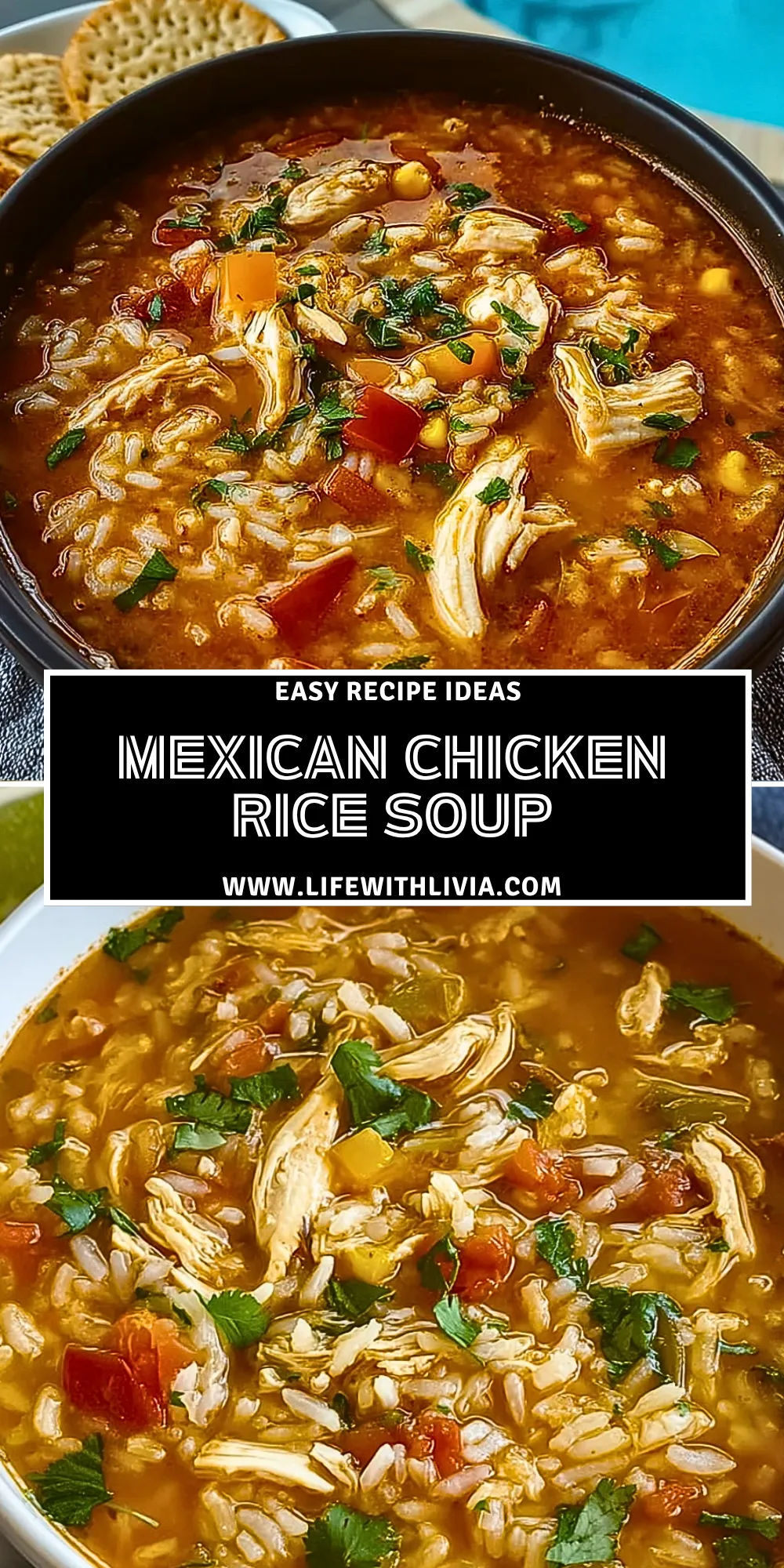 Mexican Chicken Rice Soup - Pin 1