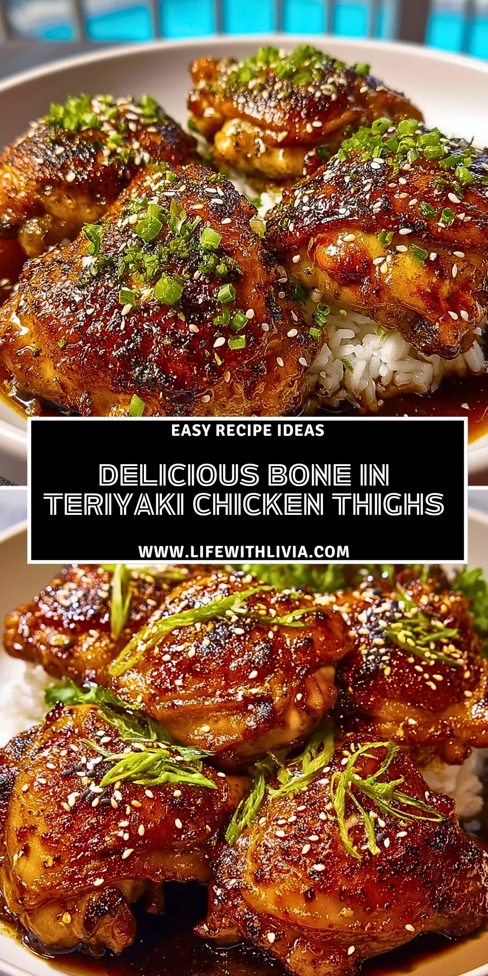 Delicious Bone In Teriyaki Chicken Thighs- Pin 1