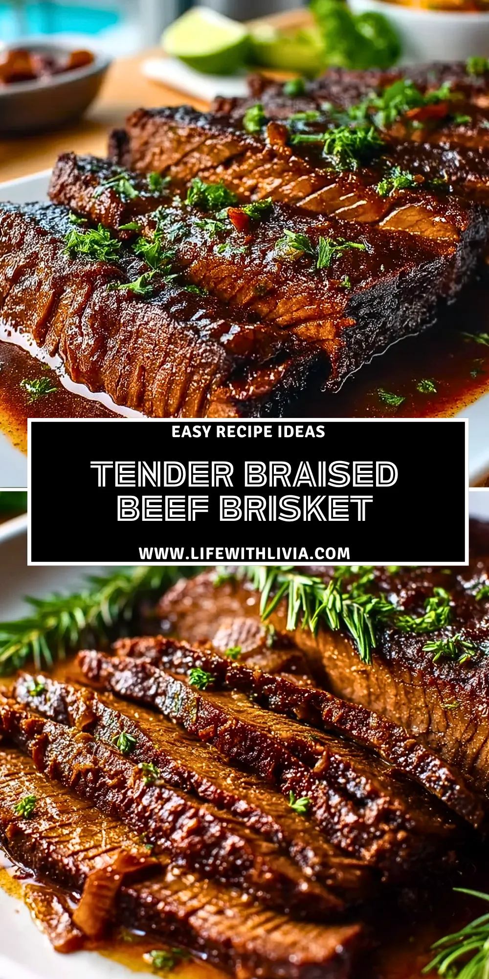 Tender Braised Beef Brisket- Pin 1