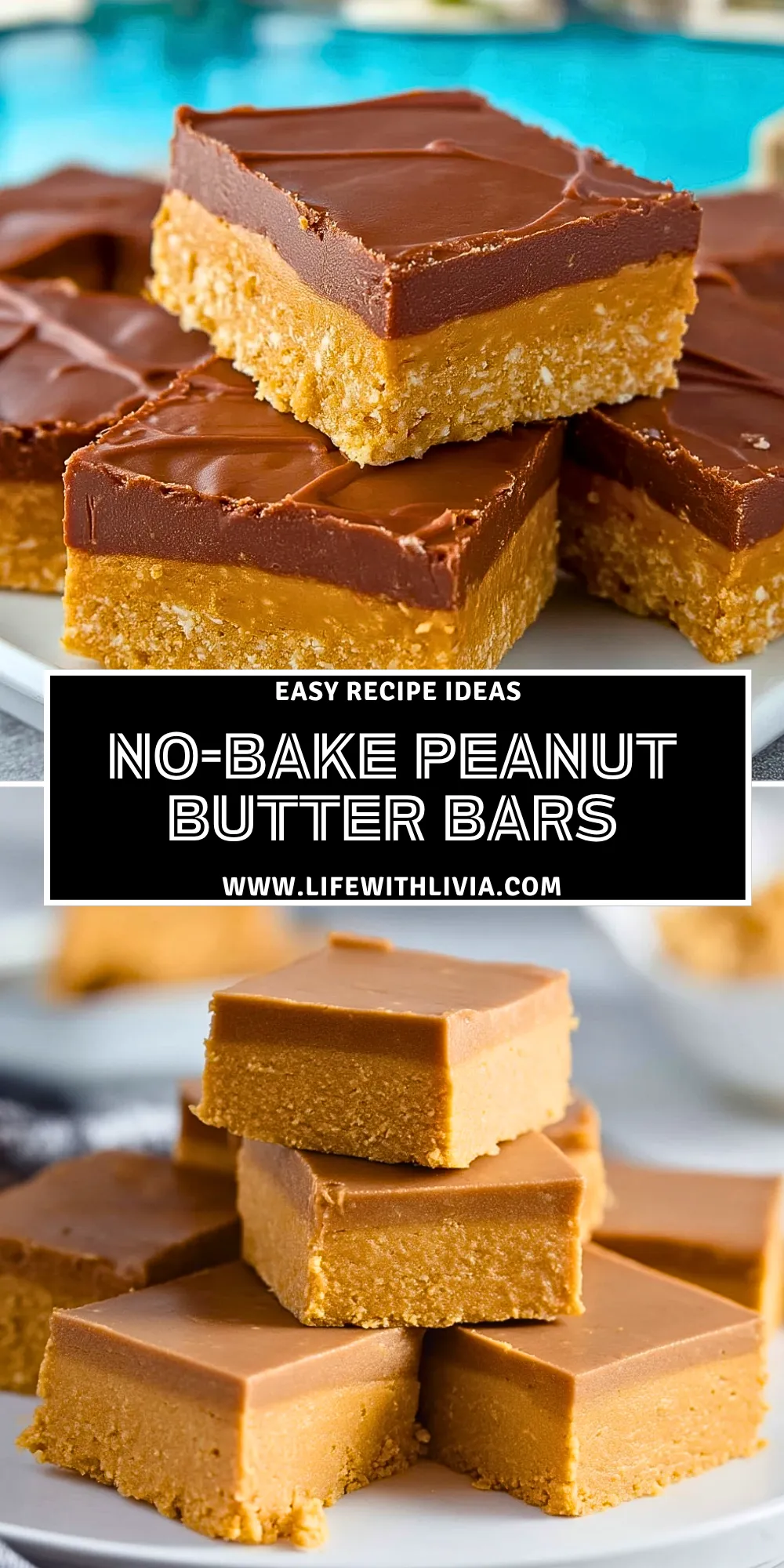 No-Bake Peanut Butter Bars- Pin 1