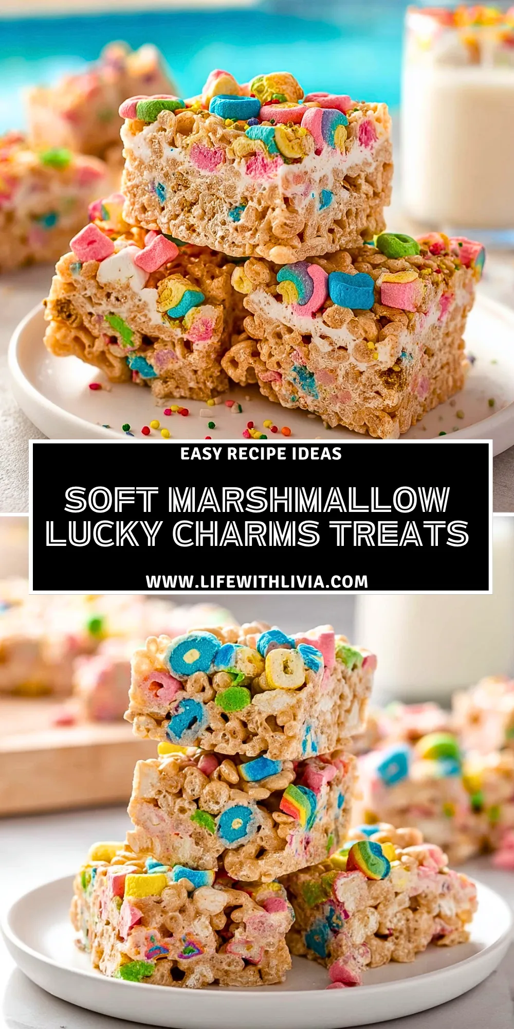 Soft Marshmallow Lucky Charms Treats- Pin 1
