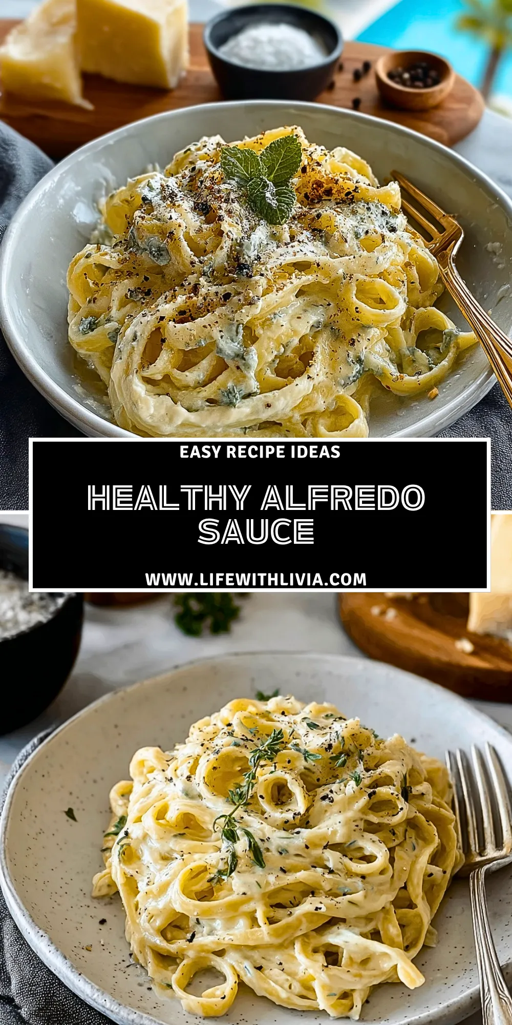 Healthy Alfredo Sauce- Pin 1