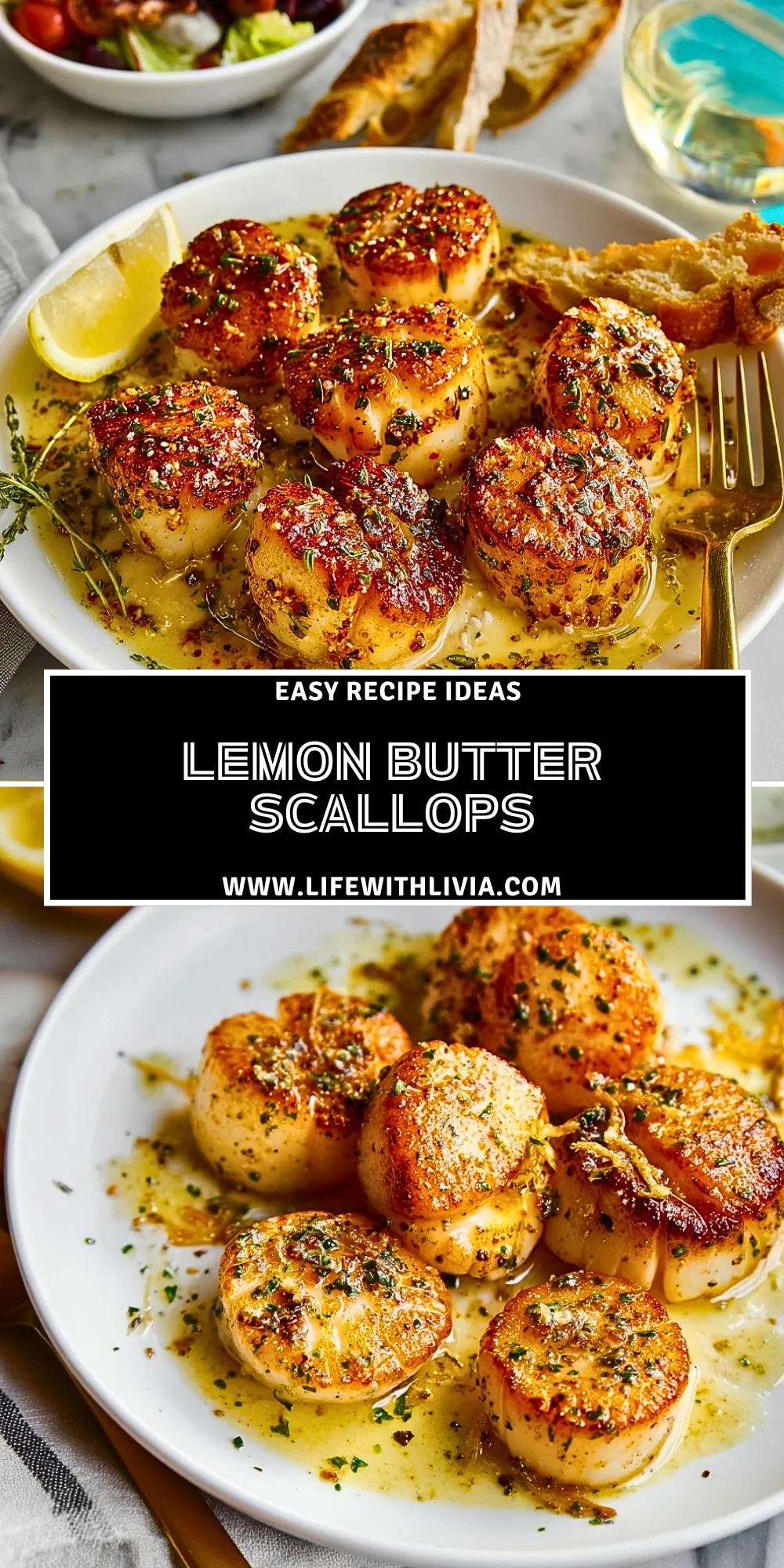 Lemon Butter Scallops- Pin 1