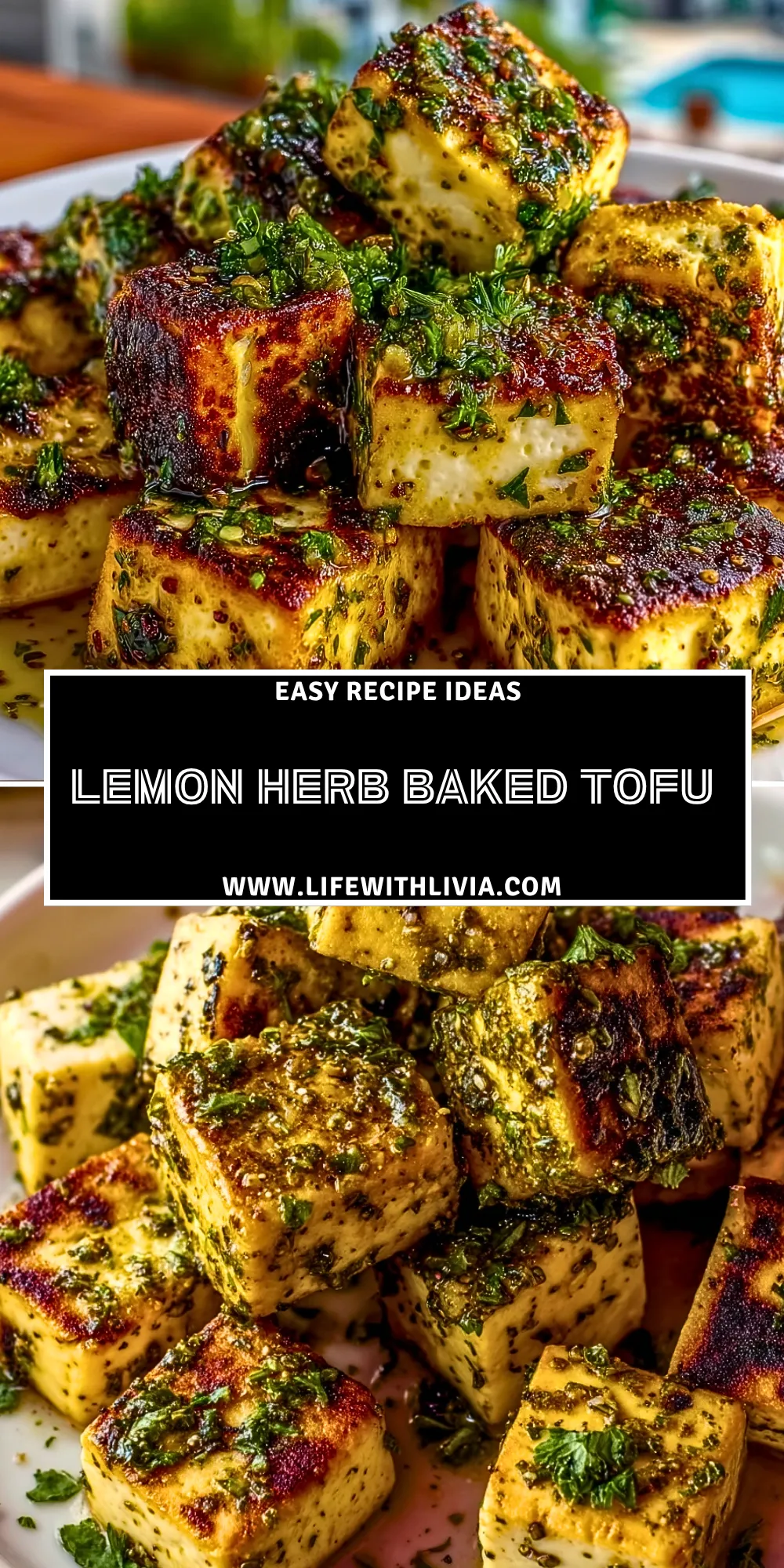 Lemon Herb Baked Tofu- Pin 1