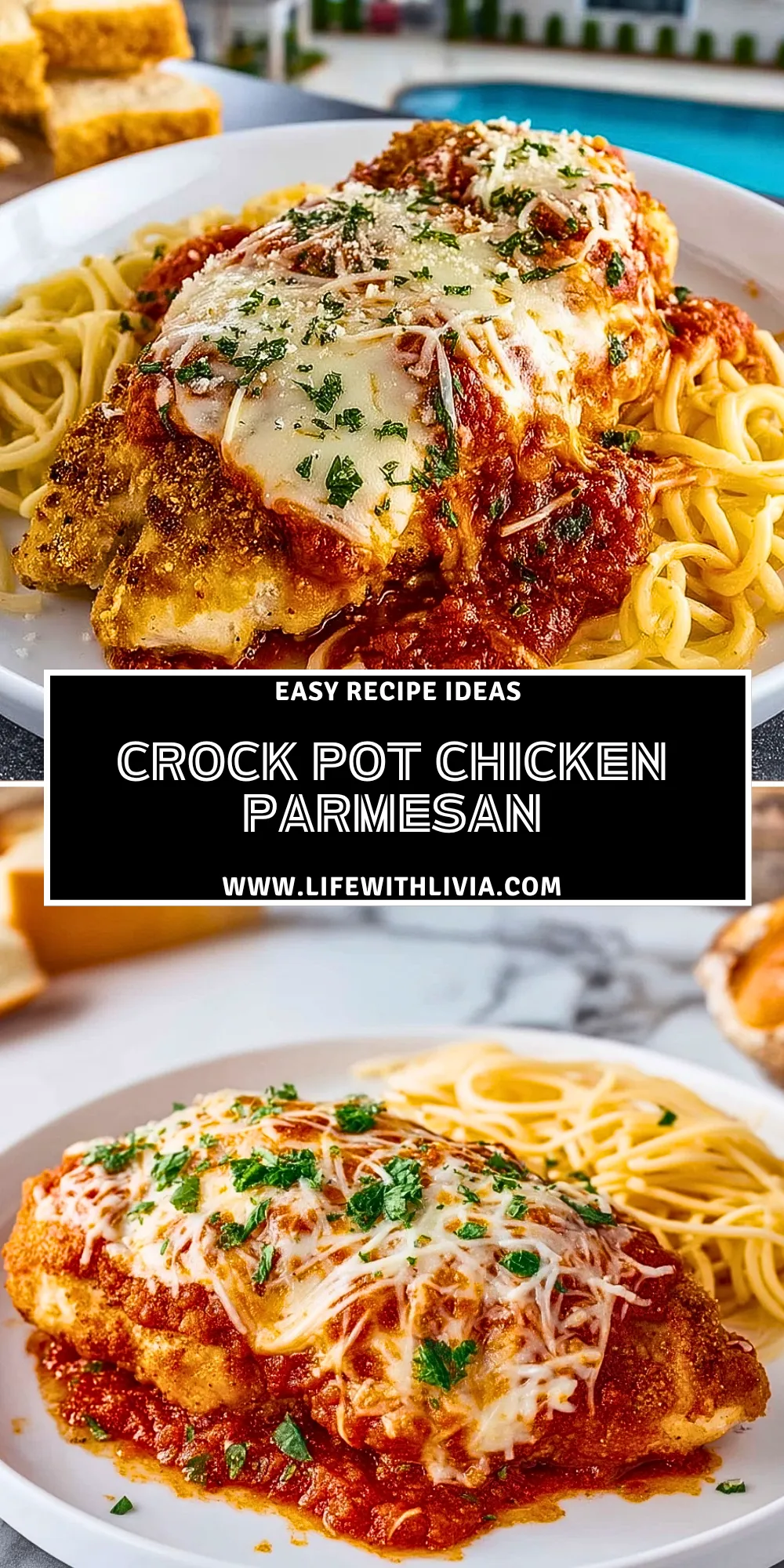 Crock Pot Chicken Parmesan - Pin 1