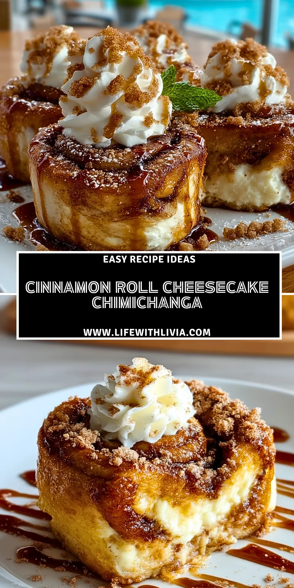Cinnamon Roll Cheesecake Chimichanga - Pin 1