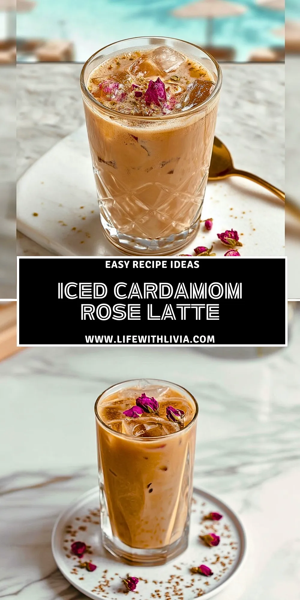 Iced Cardamom Rose Latte - Pin 1