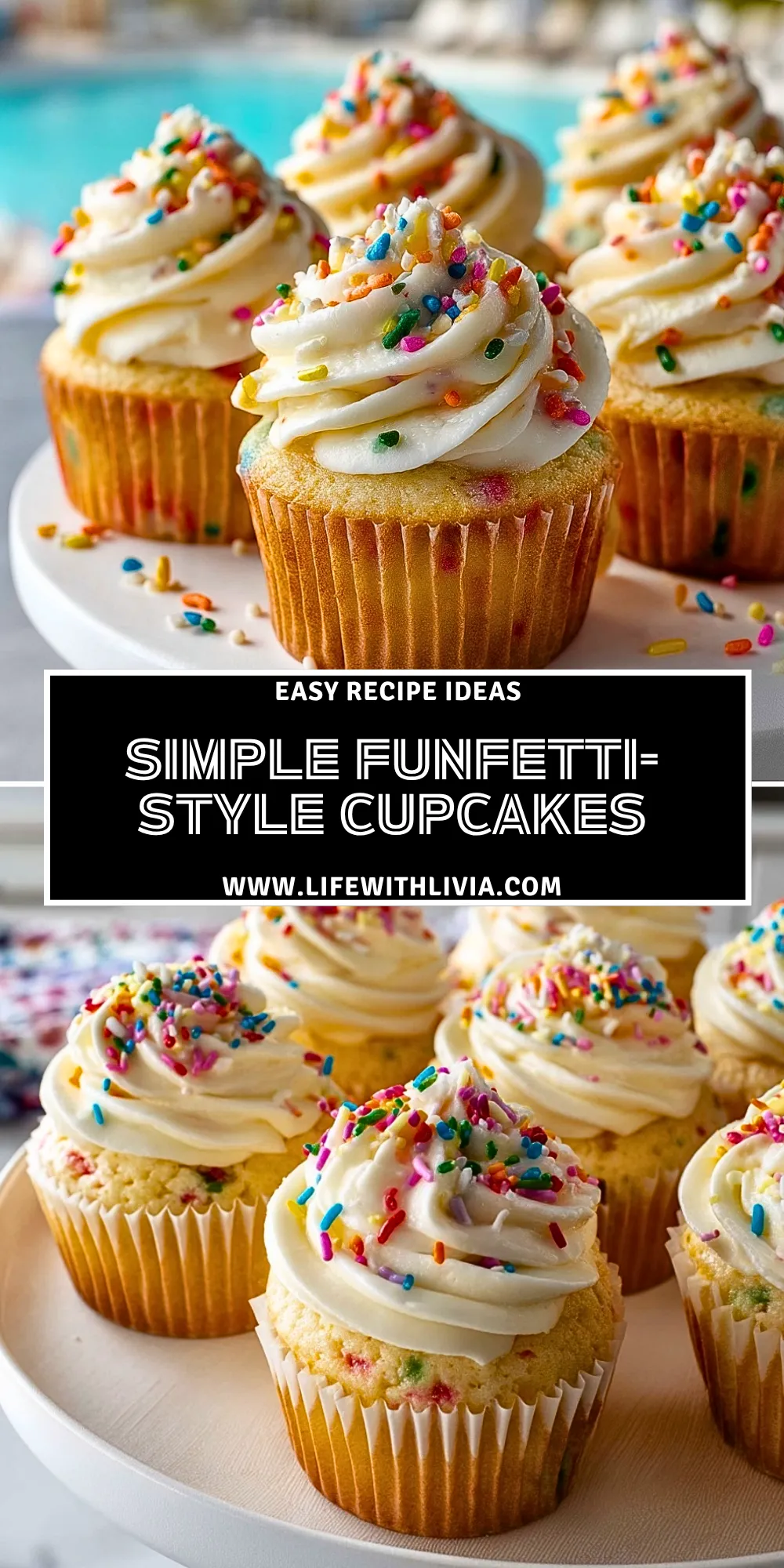 Simple Funfetti-Style Cupcakes - Pin 1
