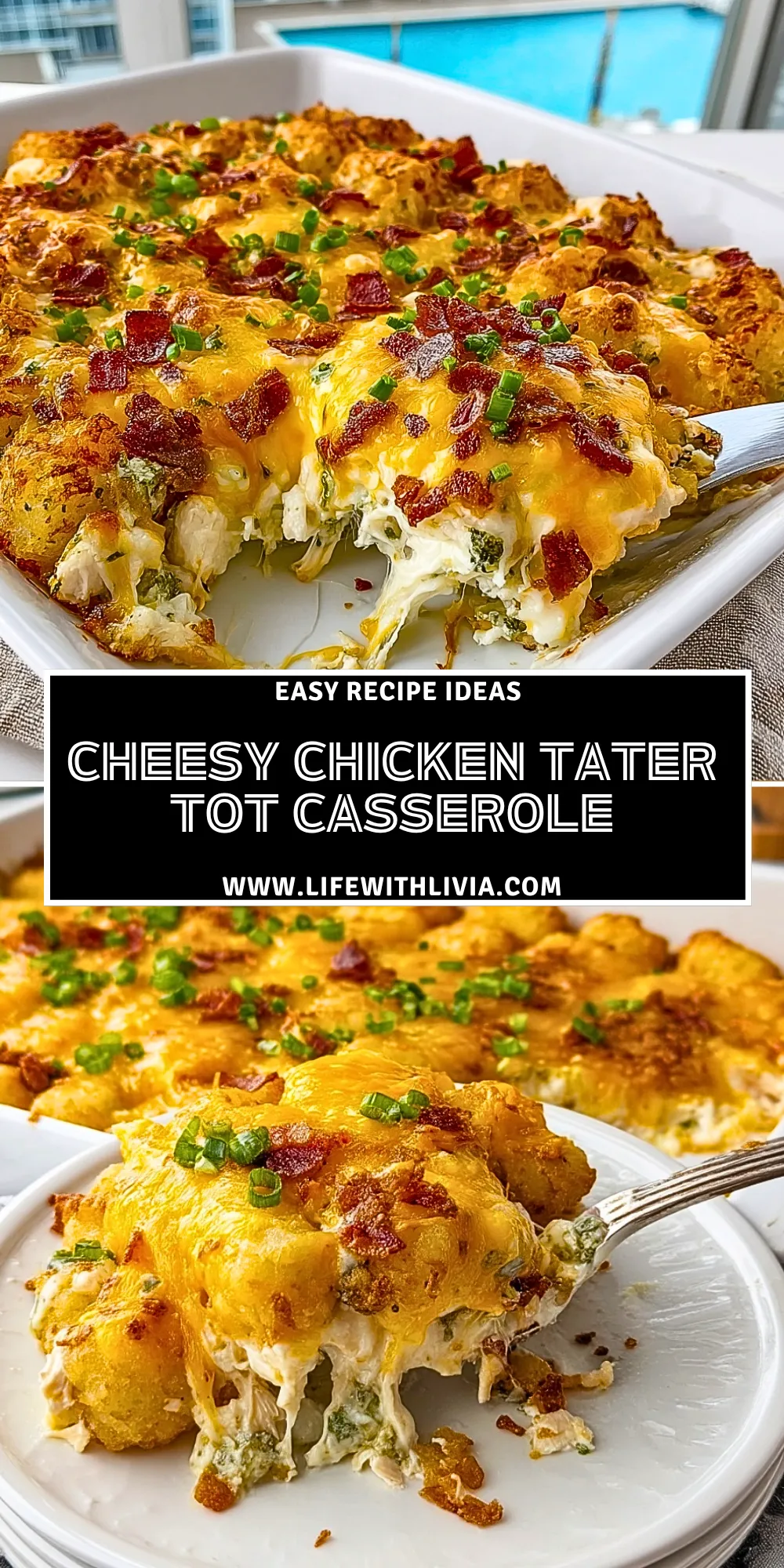 Cheesy Chicken Tater Tot Casserole- Pin 1 (2)