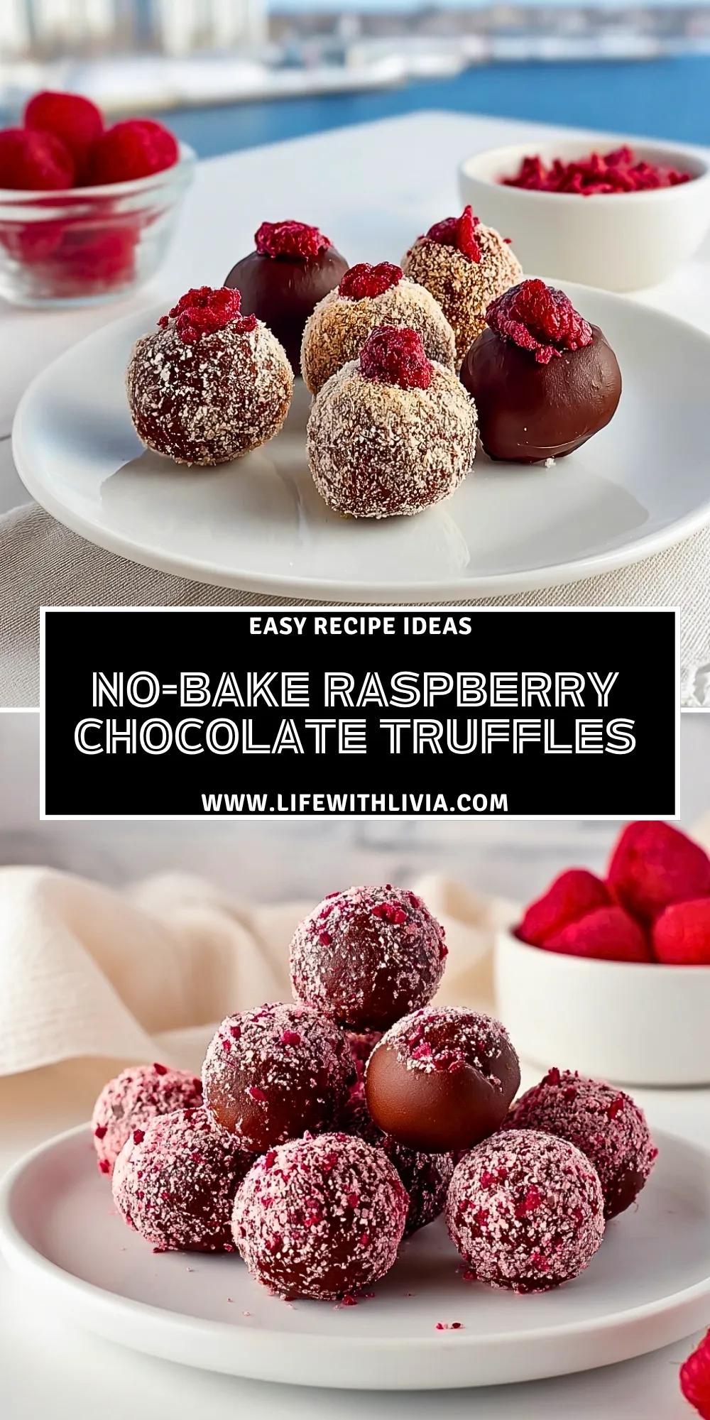 No-Bake Raspberry Chocolate Truffles- Pin 1