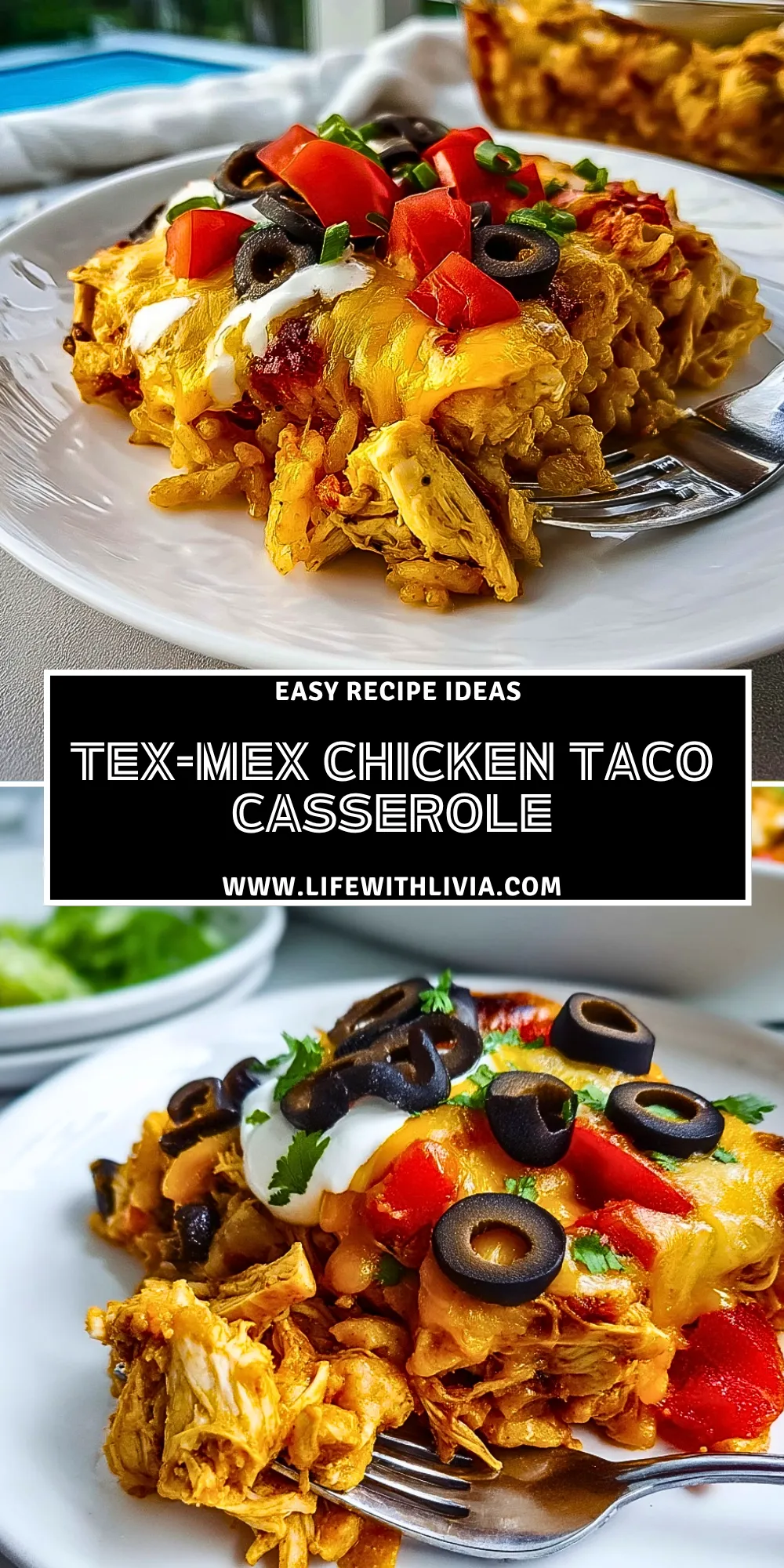 Tex-Mex Chicken Taco Casserole - Pin 1