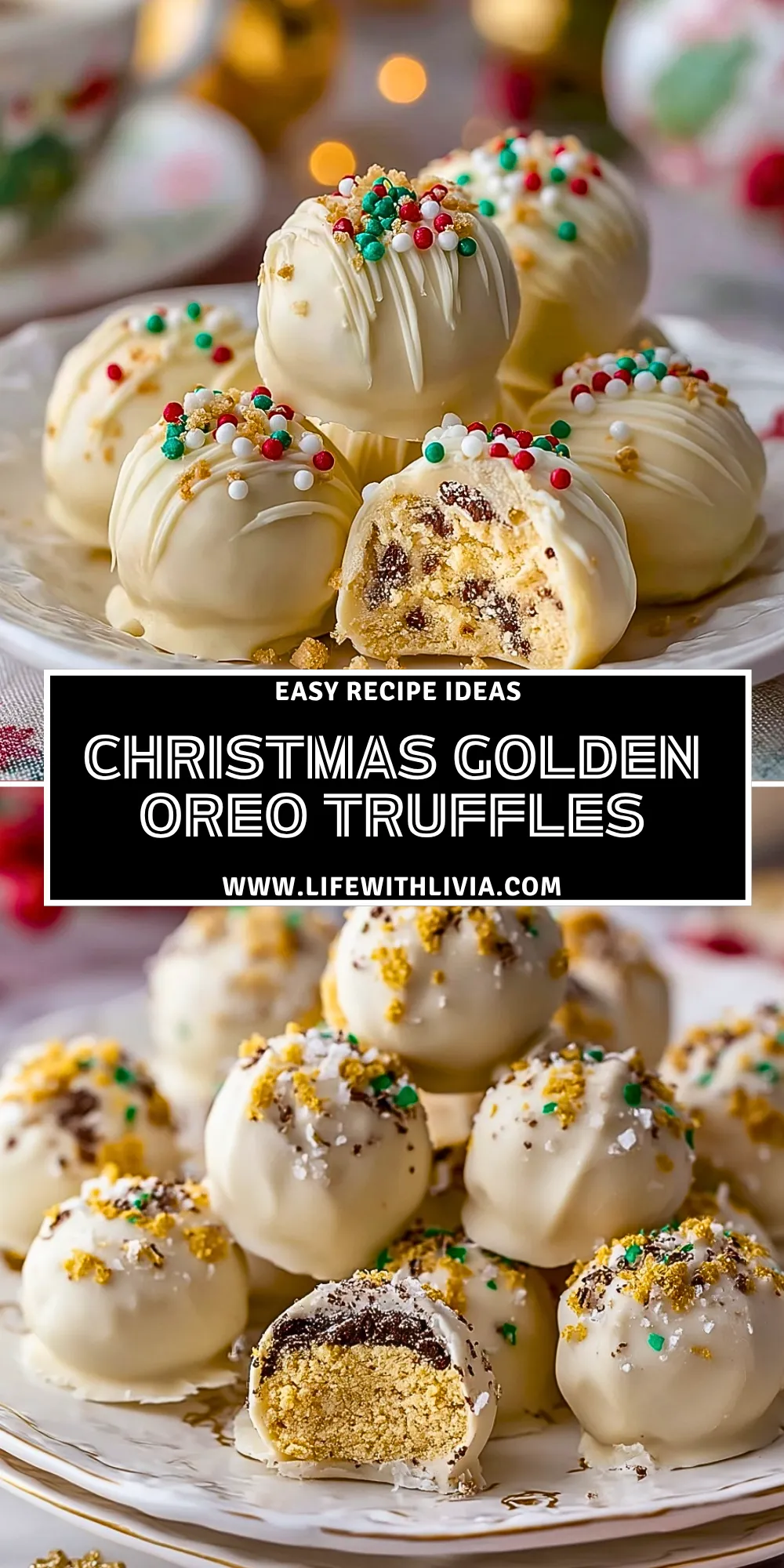 Christmas Golden Oreo Truffles- Pin 1