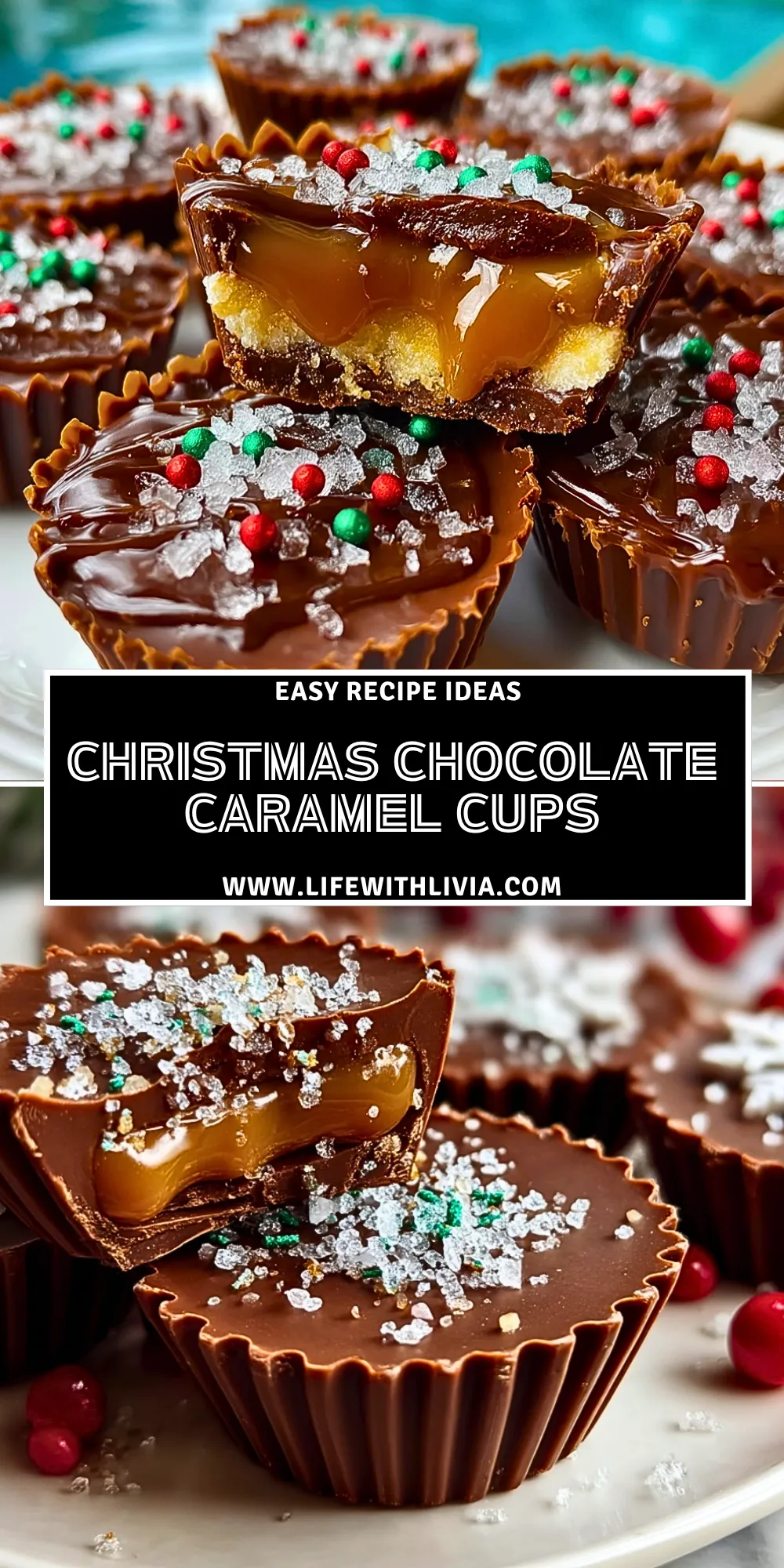 Christmas Chocolate Caramel Cups - Pin 1