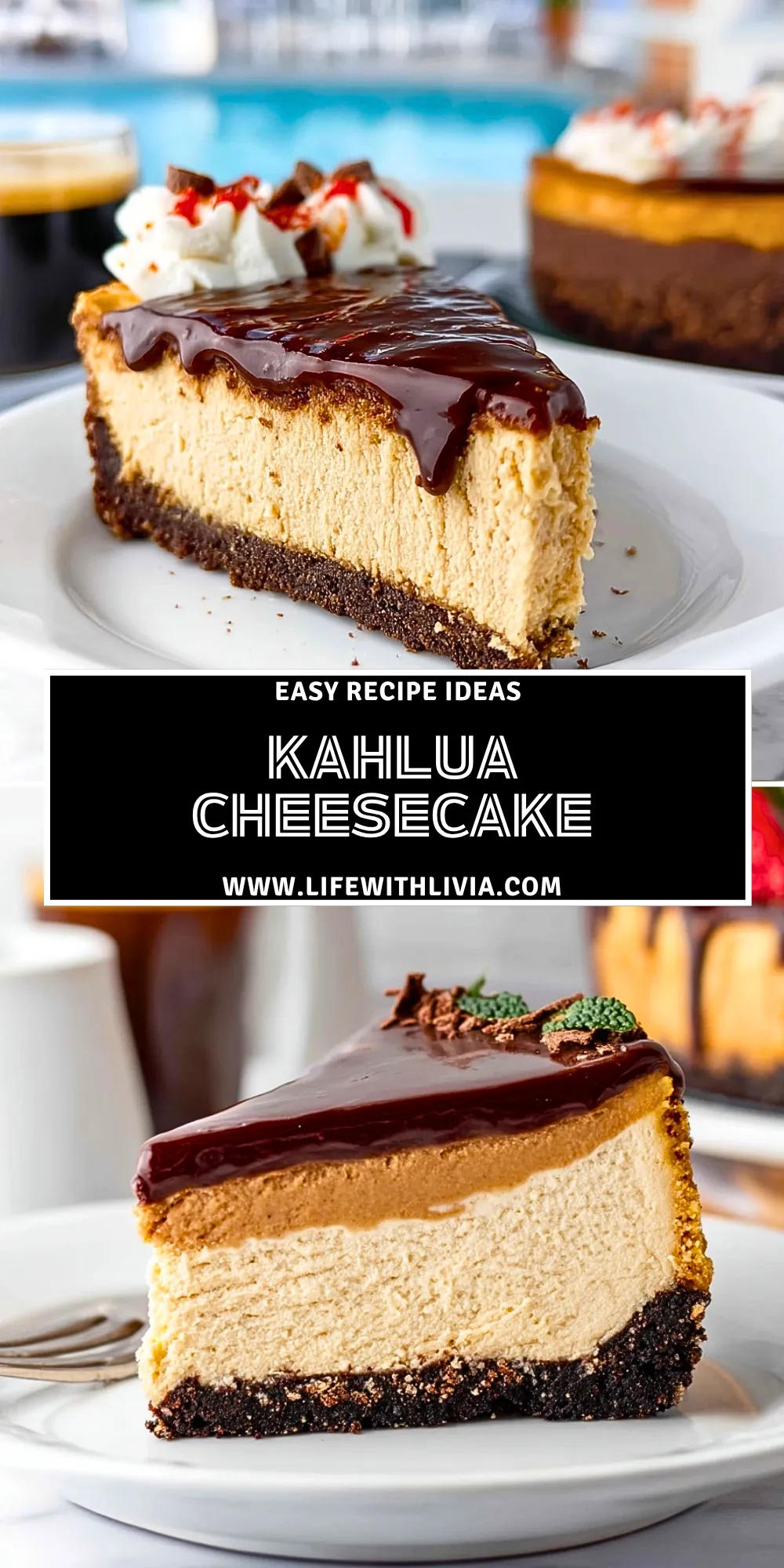 Kahlua Cheesecake- Pin 1