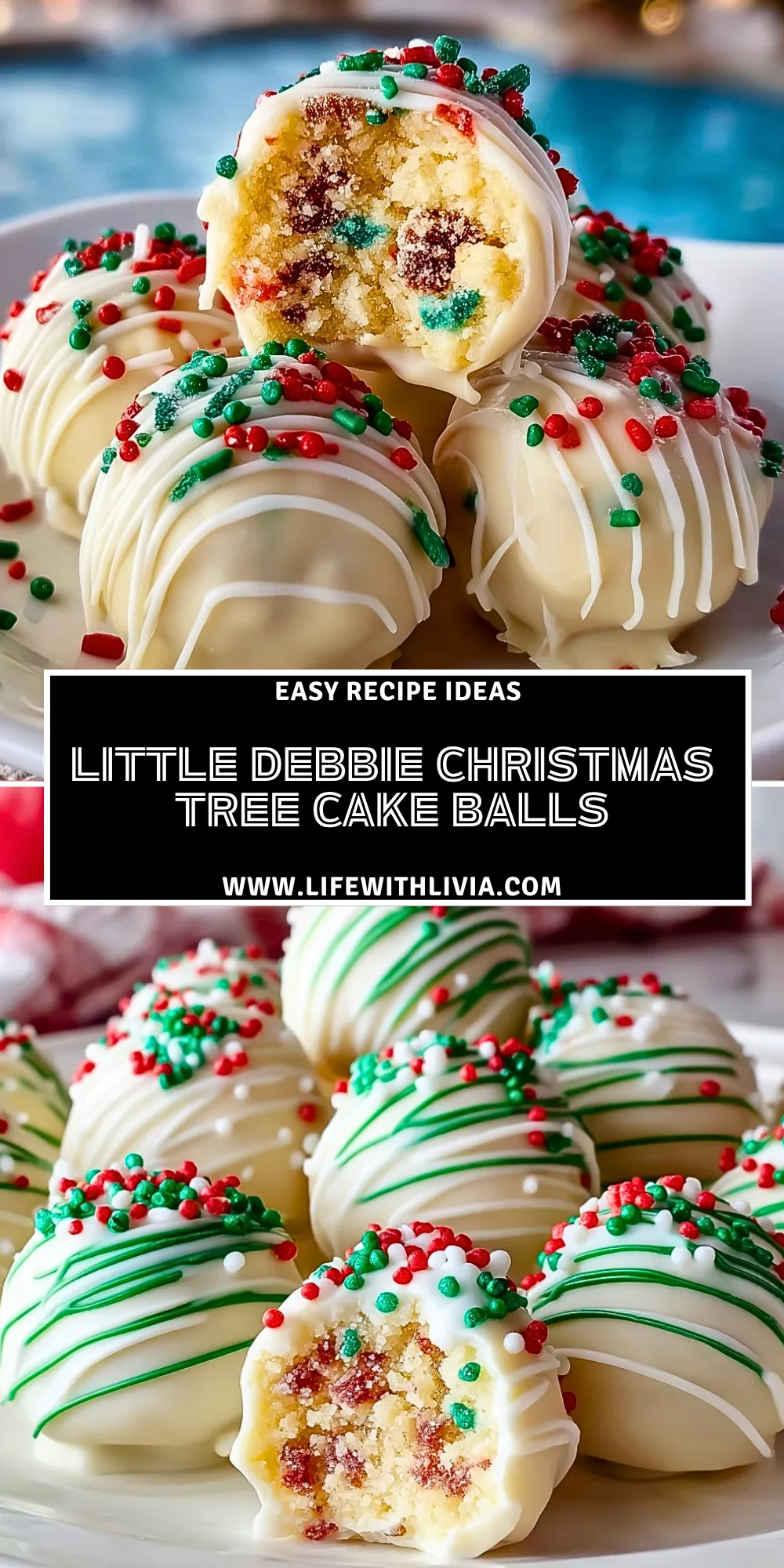 Little Debbie Christmas Tree Cake Balls- Pin 1