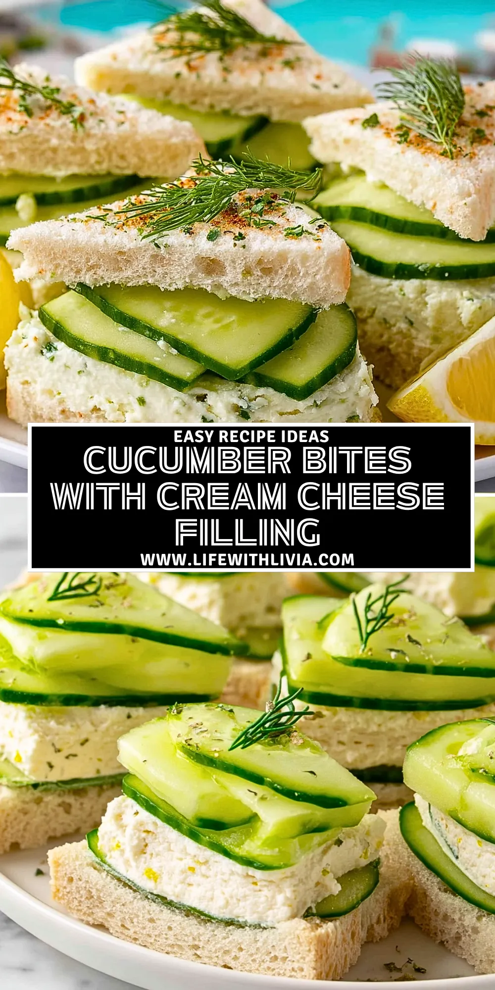 Cucumber Bites with Cream Cheese Filling - Pin 1